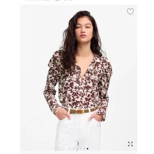 NWT Madewell Draped Tie-Front Top
